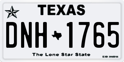 TX license plate DNH1765