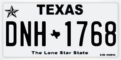 TX license plate DNH1768