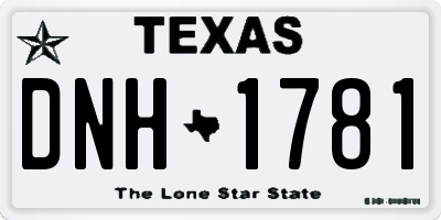 TX license plate DNH1781
