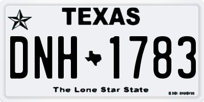 TX license plate DNH1783