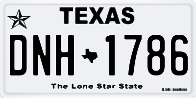 TX license plate DNH1786