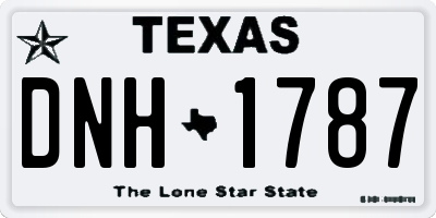 TX license plate DNH1787