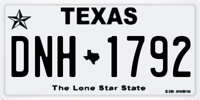 TX license plate DNH1792