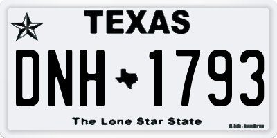 TX license plate DNH1793