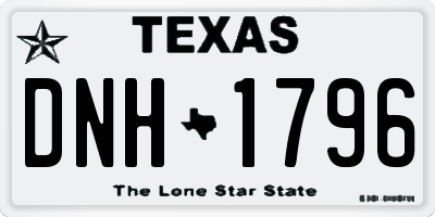 TX license plate DNH1796