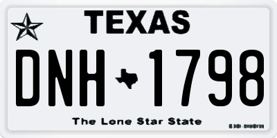 TX license plate DNH1798