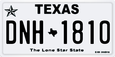 TX license plate DNH1810