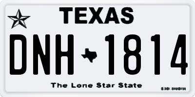 TX license plate DNH1814
