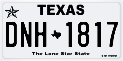 TX license plate DNH1817