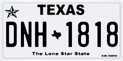 TX license plate DNH1818
