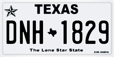 TX license plate DNH1829