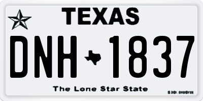 TX license plate DNH1837