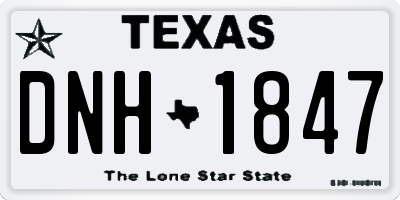 TX license plate DNH1847