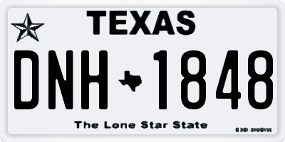 TX license plate DNH1848