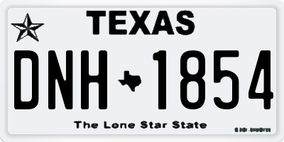 TX license plate DNH1854