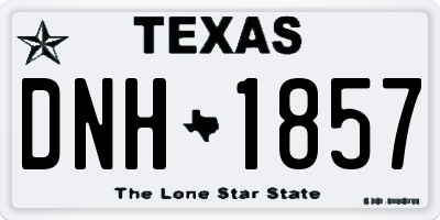 TX license plate DNH1857