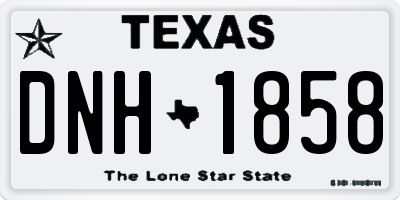 TX license plate DNH1858
