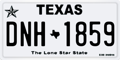 TX license plate DNH1859