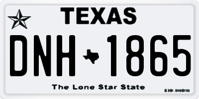 TX license plate DNH1865