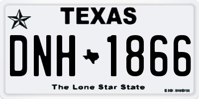TX license plate DNH1866