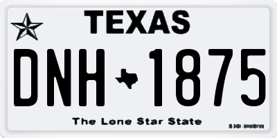 TX license plate DNH1875
