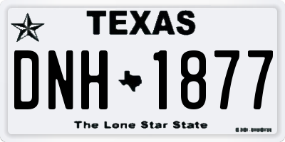 TX license plate DNH1877