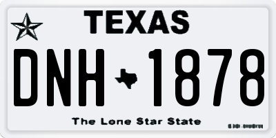 TX license plate DNH1878