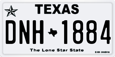 TX license plate DNH1884