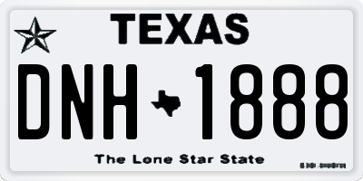 TX license plate DNH1888