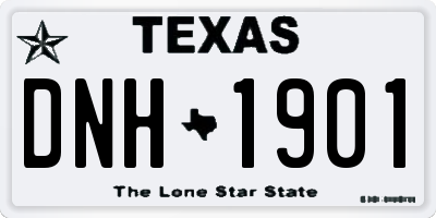 TX license plate DNH1901