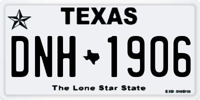 TX license plate DNH1906