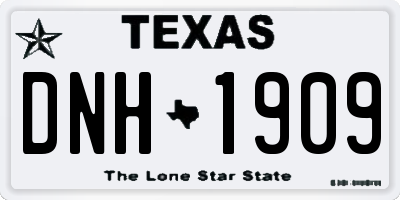 TX license plate DNH1909