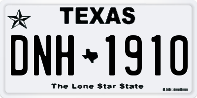 TX license plate DNH1910