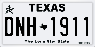 TX license plate DNH1911
