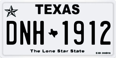 TX license plate DNH1912