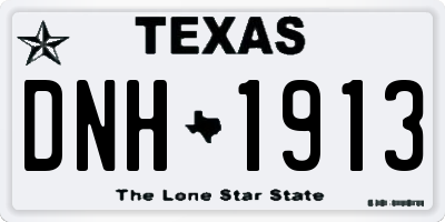 TX license plate DNH1913