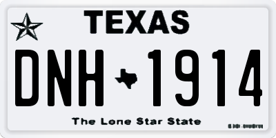 TX license plate DNH1914