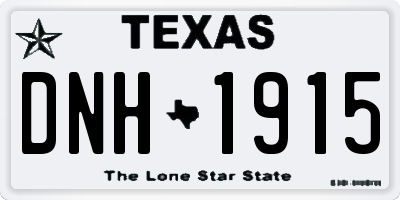 TX license plate DNH1915