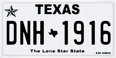 TX license plate DNH1916