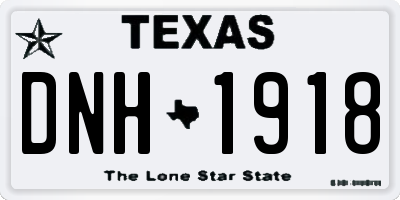 TX license plate DNH1918