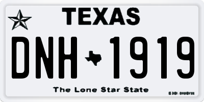 TX license plate DNH1919