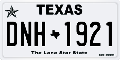 TX license plate DNH1921