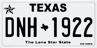TX license plate DNH1922