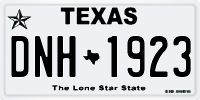 TX license plate DNH1923