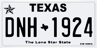 TX license plate DNH1924