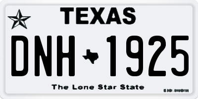 TX license plate DNH1925