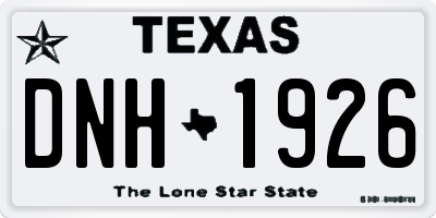 TX license plate DNH1926