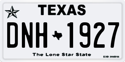 TX license plate DNH1927