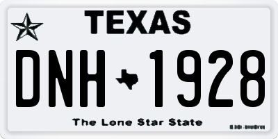 TX license plate DNH1928