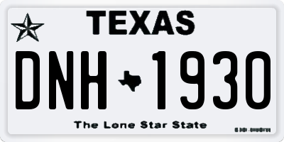 TX license plate DNH1930